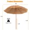 8 Feet Thatched Patio Umbrella with Steel Pole for Sun Shade Outdoor Pool Beach Garden Lawn